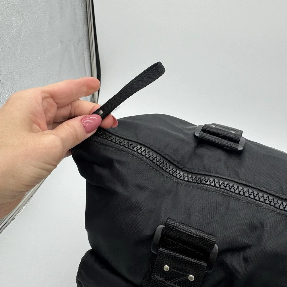 Lauren Ralph‎ Lauren Black Nylon Satchel Shoulder Bag 16x15x7 VTG 90s Read